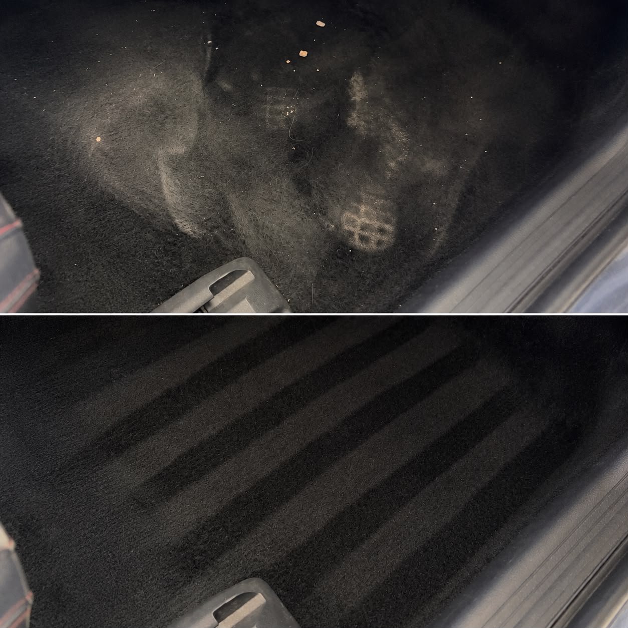 Nettoyage de la moquette et du coffre de voiture avant / après à Rodez